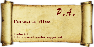 Perusits Alex névjegykártya